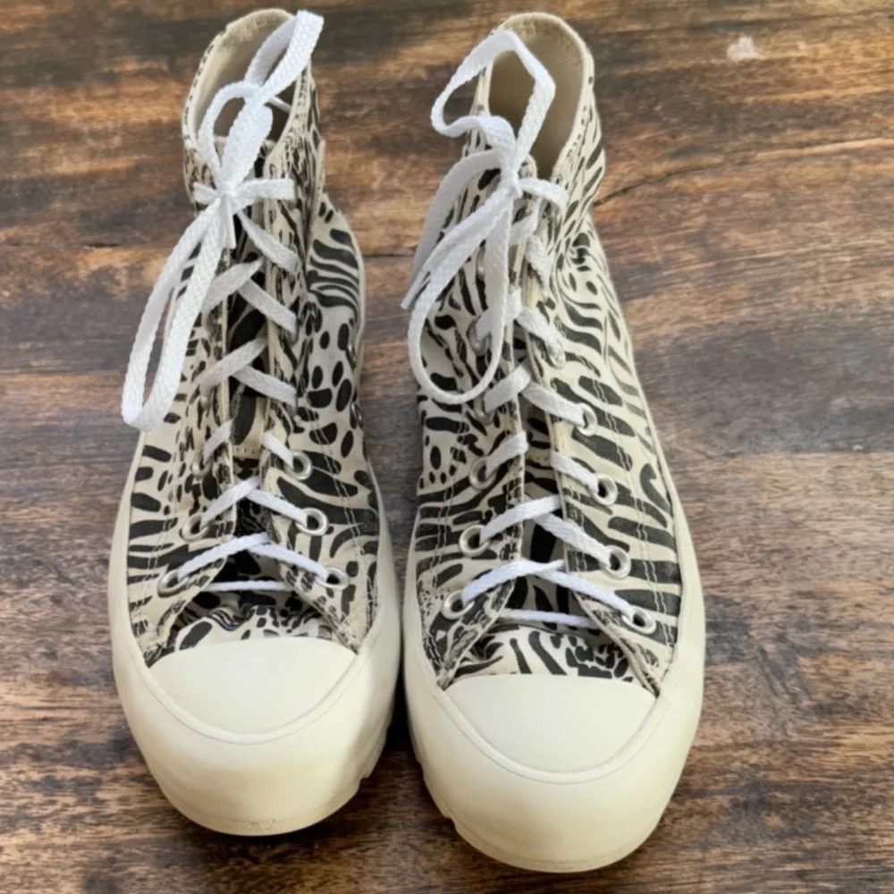 Platform Converse Stacked Lugged Zebra Print High… - image 5